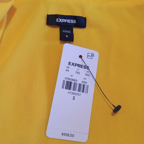 Express Satin V-Neck Flutter Sleeve Pleated Cutout Midi Dress Size S - Picture 10 of 13